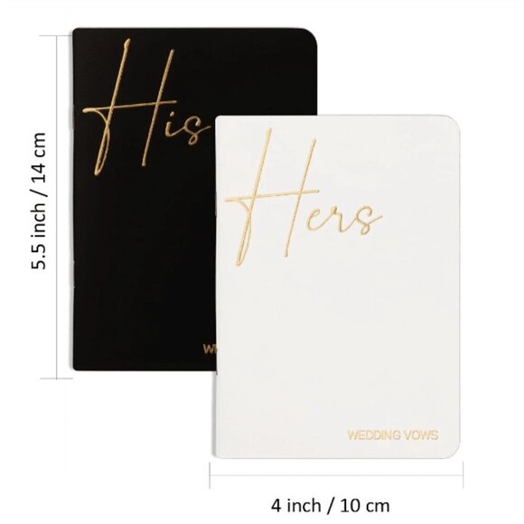 Wedding Vows His & Hers Booklet Journals 1 Black 1 White NWT - Picture 5 of 5